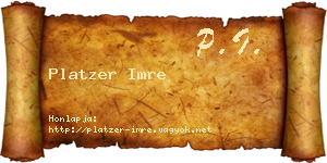 Platzer Imre névjegykártya